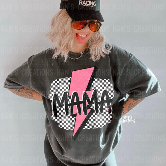 Checkered Mama Bolt Tee