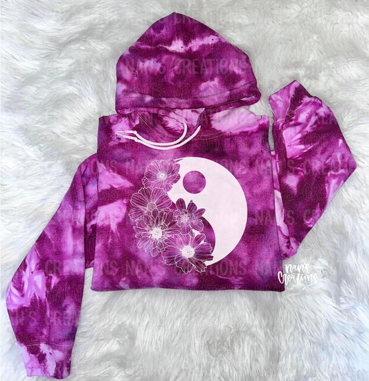 Floral Yin Yang Tie Dye Sweatshirt