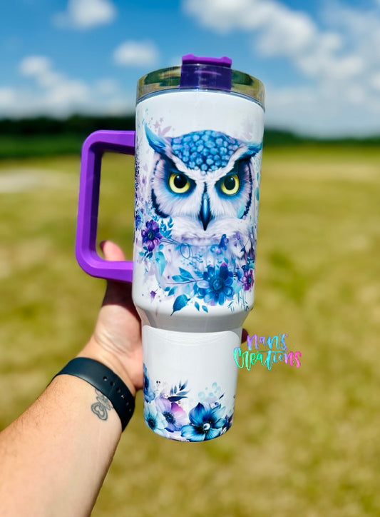 40 oz Floral Owl Tumbler