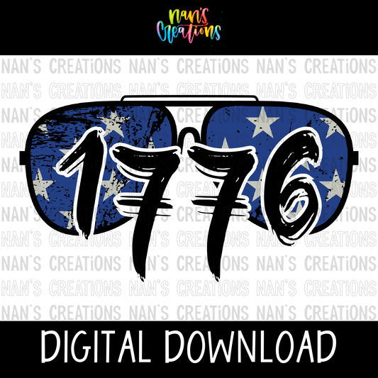 1776 Glasses Digital Download